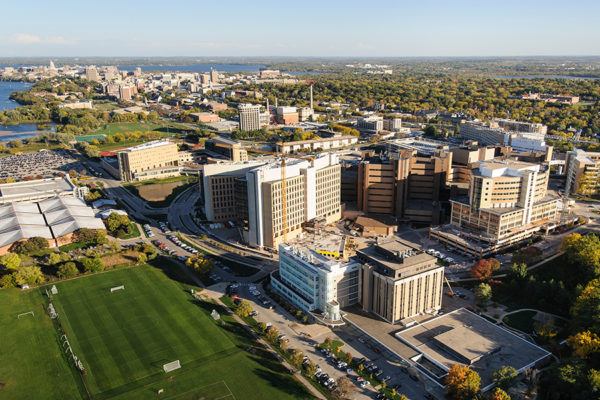 Aerial photo of the UW Medical Campus.