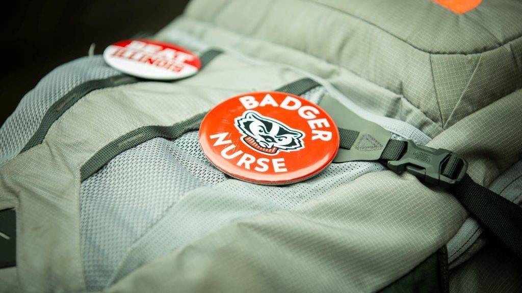 Backpack with Badger Nurse pin