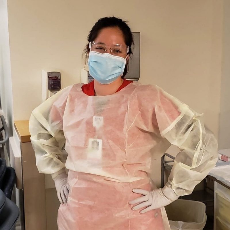 Amber Statz, nurse in PPE