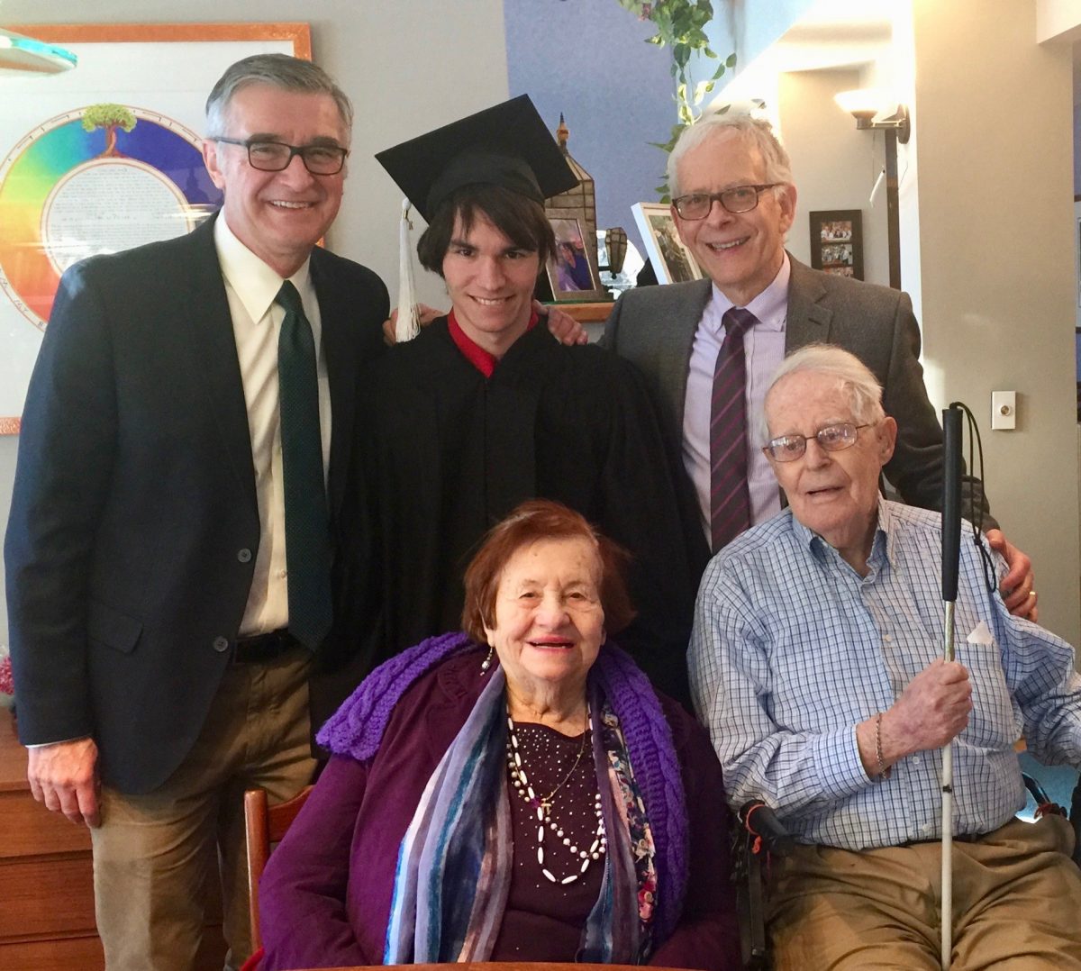 family celebrates graduation